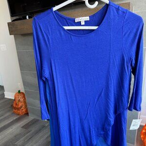 Moa Moa Juniors Envelope Hem High-Low Top, Royal, Size: S